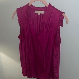 LOFT Magenta Sleeveless Blouse